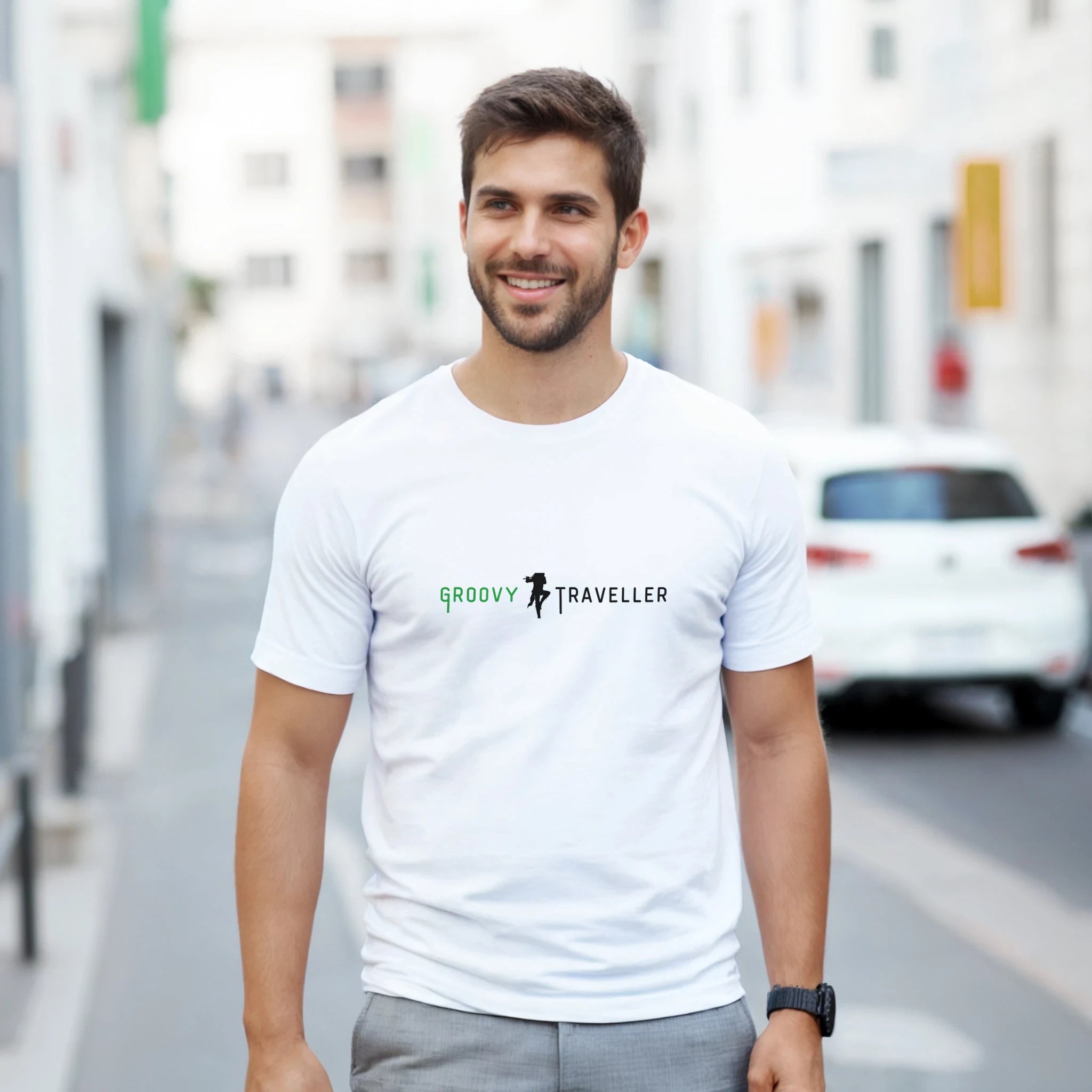 Groovy Traveller Heavyweight Cotton T-Shirt – Adventure-Inspired Apparel